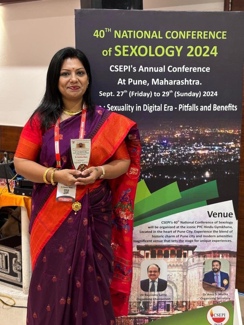 Dr. Roshita Khare honoured at the National Conference of Sexology 2024