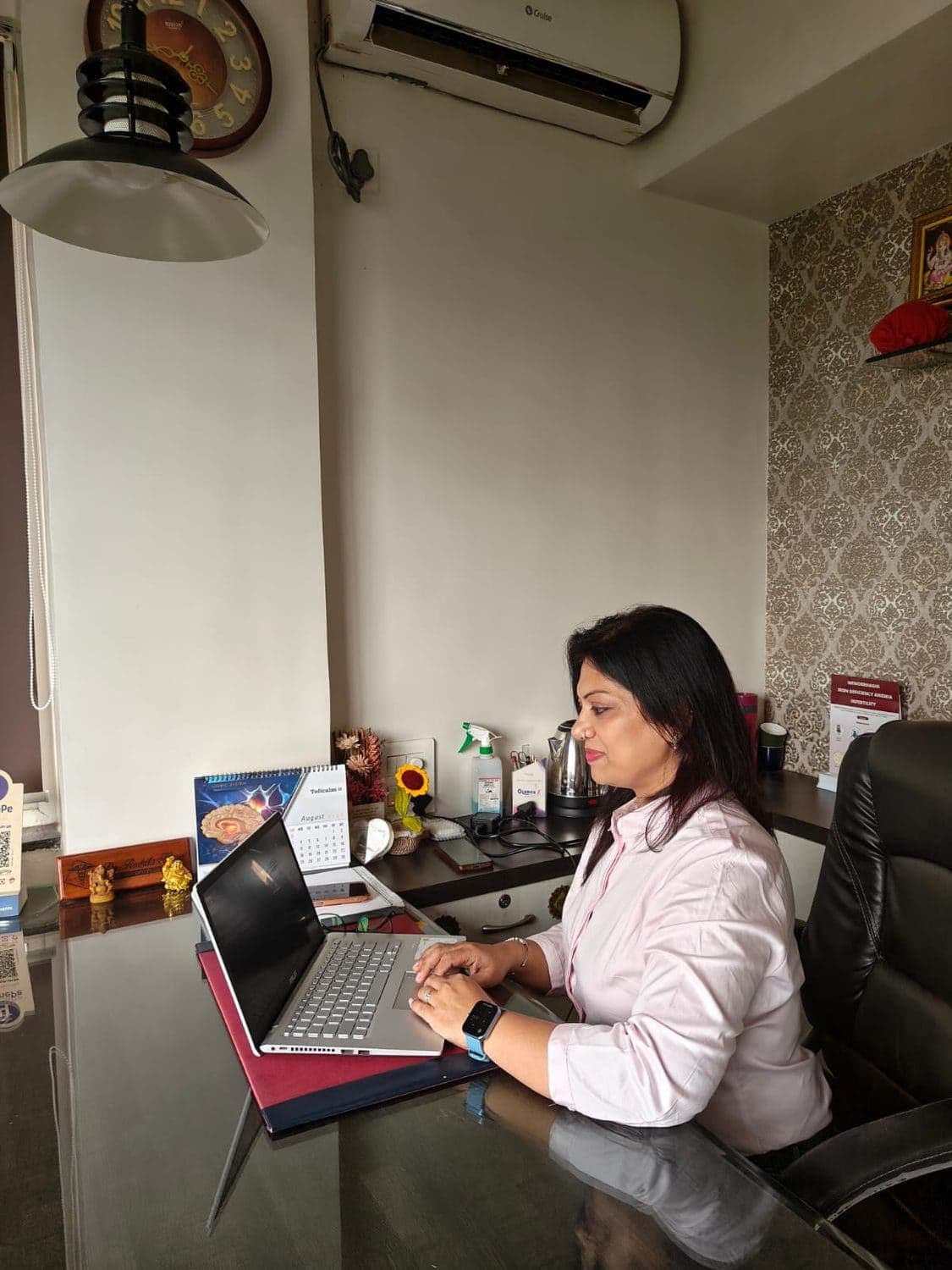 Dr. Roshita Khare at work in her consulting room, MNAS Clinic